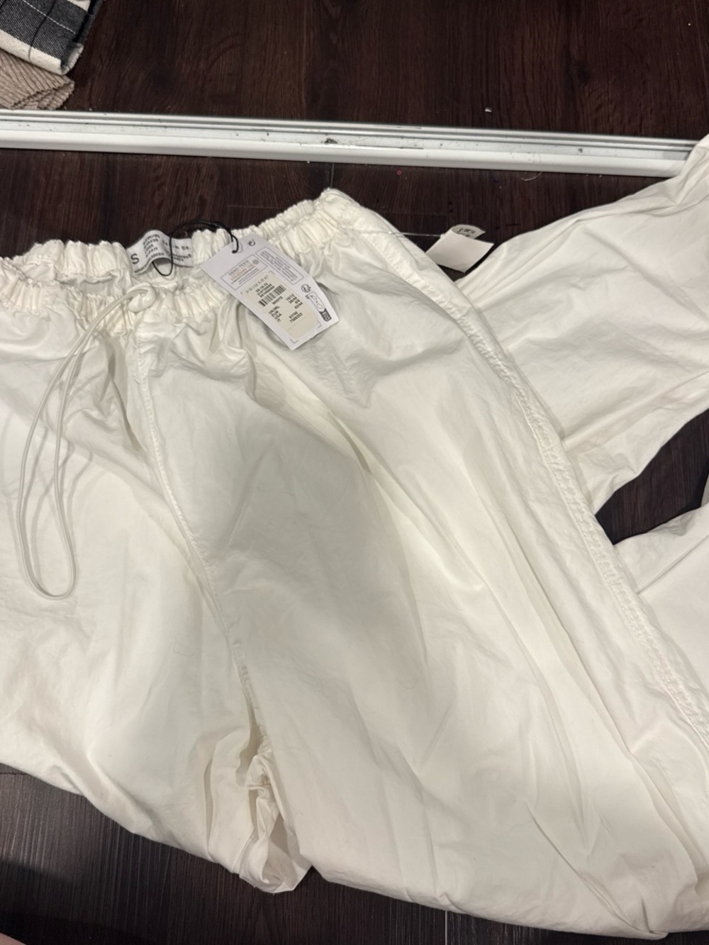 Primark White Track Pants with Elastic Waist